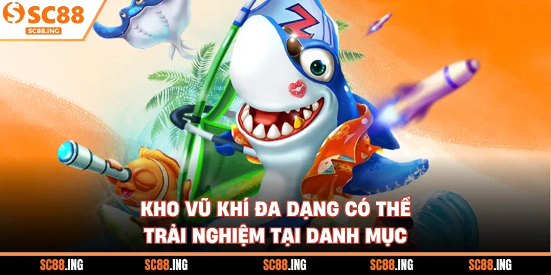 Kho vũ khí đa dạng có thể trải nghiệm tại danh mục